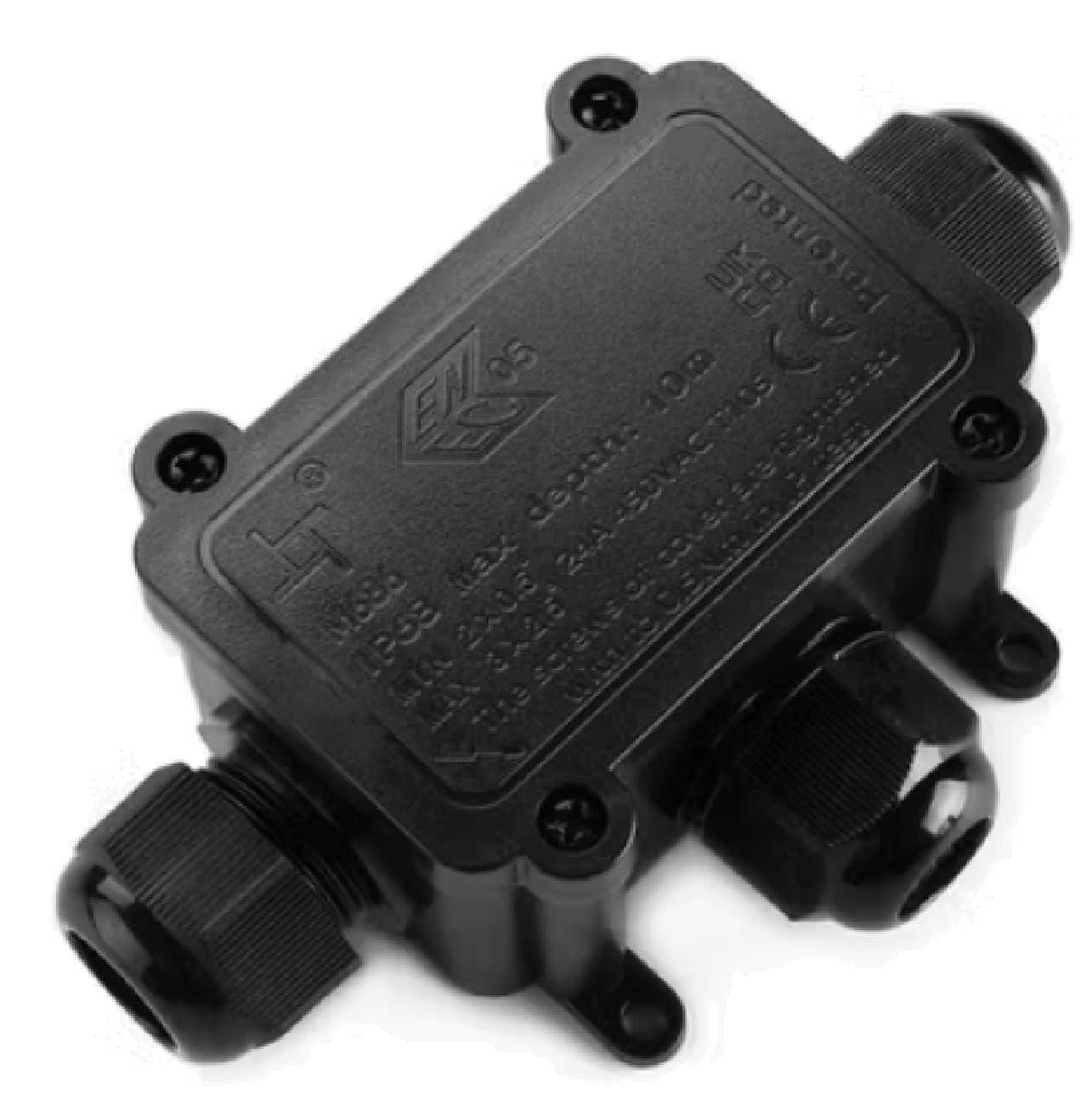 3-Way Waterproof Plastic Junction Box, IP68, HR686-3S, Hireyele