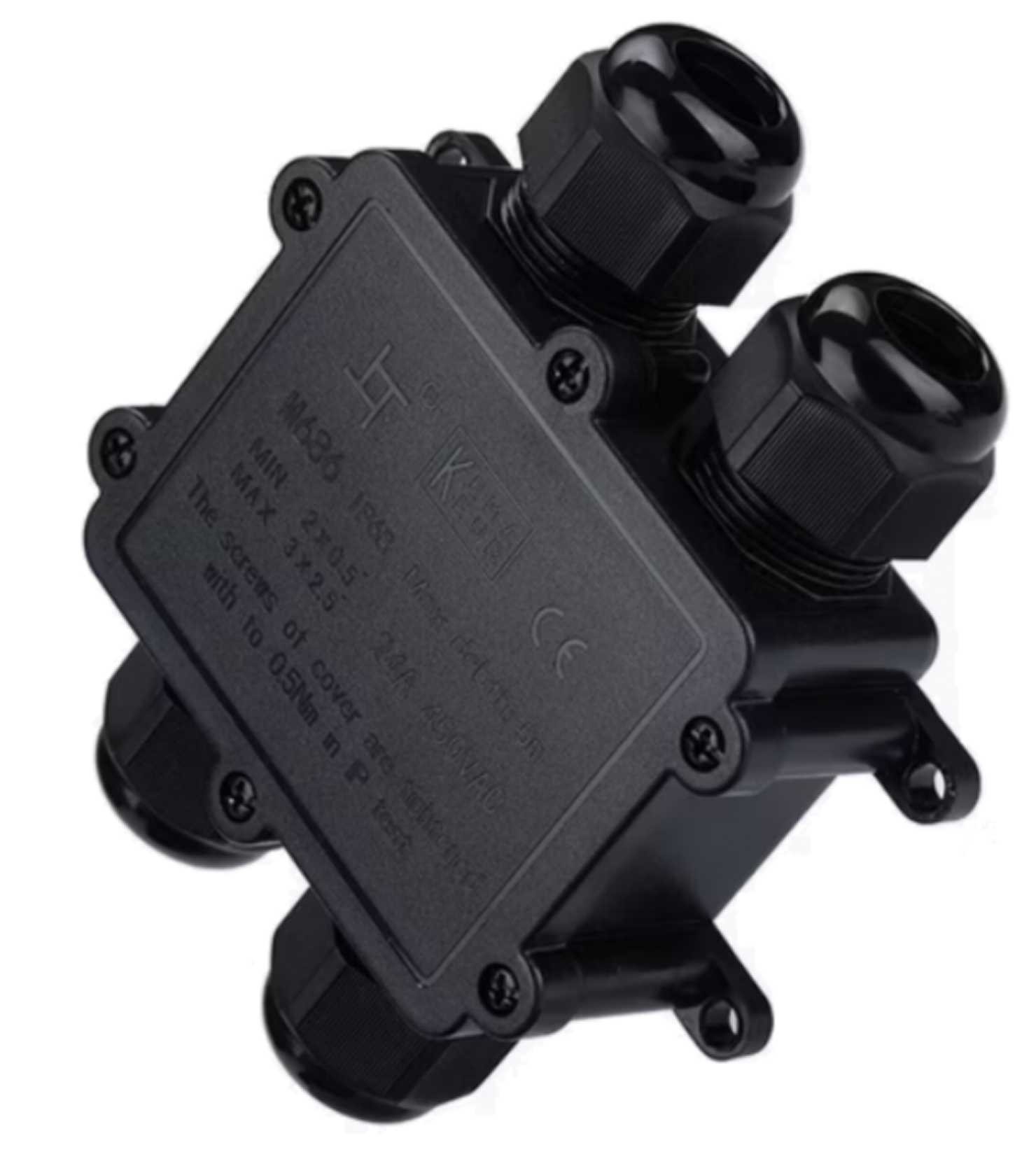 5-Way Waterproof Plastic Junction Box, IP68, HR686-Y, Hireyele
