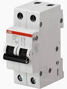 MCB, AC, 2P, 16A, 415VAC, Type C, SH202L ABB